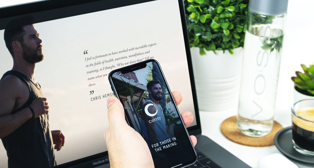 Centr site on desktop and phone
