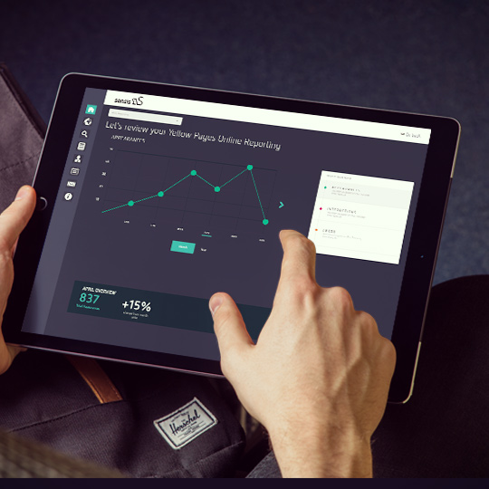 Sensis tool mock up on tablet